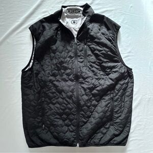 OGIO Reversible Quilted Vest Black Gray Full Zip